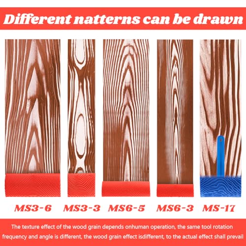 5PCS Wood Grain Tool Set, Rubber Wood Graining Tools with Handles - color: Blue