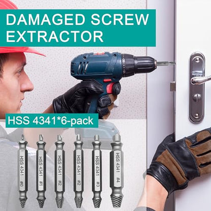 Damaged Screw Extractor Set & Stripped Screw Extractor Kit