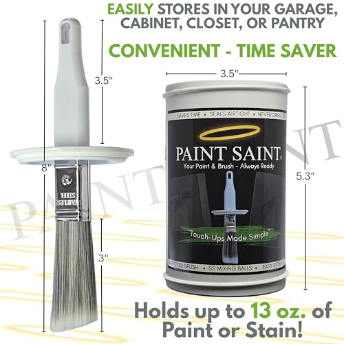 Paint Saint – 10 Airtight Touch Up Containers with Built-in Brush | Mess-Free Storage | Quick, Satisfying Touch Ups | Perfect for Homeowners or Industrial & Commercial Property Managers (10) - size: 1 Count (Pack of 10)