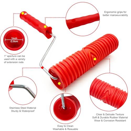 Wood Grain Tool Set, 6 Pcs 7" Fake Wood Grain Roller Painting Tool - size: 6pcs,W01