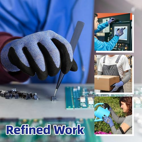 Schwer A4 AIR-SKIN Cut Resistant Work Gloves, Ultra Lightweight, AR3900, L - color: Blue, size: Large