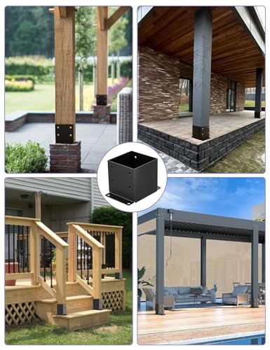 2 PCS Metal 6×6 Post Base, Inner Size 5.6"x5.6" - size: 6 x 6 (2 PCS)