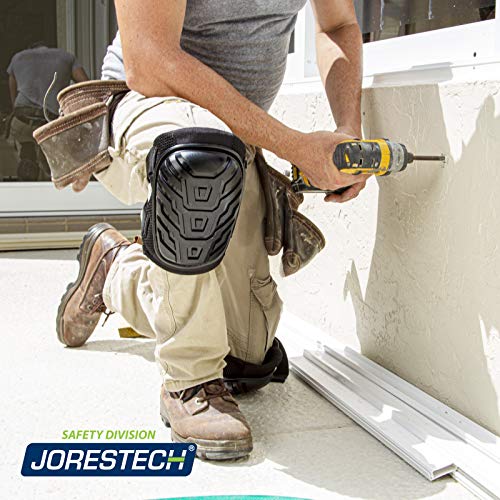 JORESTECH Protective Knee Pads - Gel Filled with Heavy Duty Shell Caps for Work and PPE – (Model S-KP-02-BK)