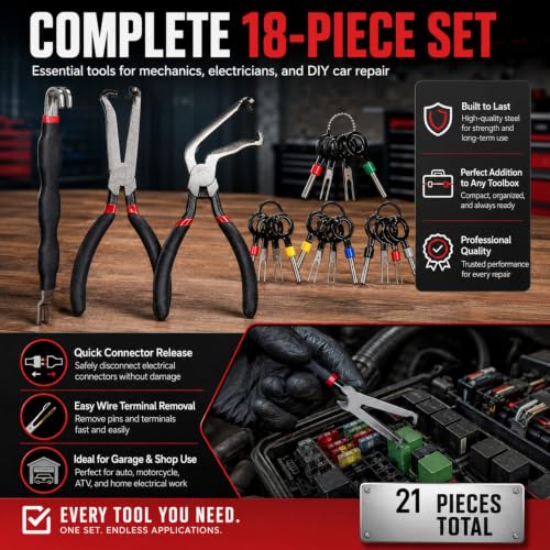Automotive Electrical Disconnect Pliers, 21-Piece