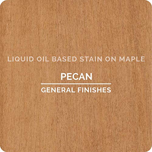 General Finishes Oil Based Penetrating Wood Stain, 1/2 Pint, Pecan - color: Pecan, size: 1 Half-Pint