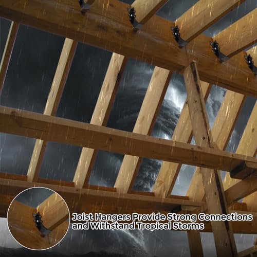 25Pcs Black 2x6 Joist Hangers for Wood,18 Gauge Metal Face Mount Joist Hanger,Lu26 Joist Hangers Powder Coating,Hurricane Ties for Rafter,Rafter Brackets 2x6 for Deck,Floor,Roof Overhang,Ceiling Joist - size: 25 Pcs 2x6 Joist Hanger, style: Black