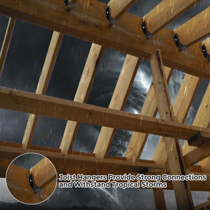 25Pcs Black 2x6 Joist Hangers for Wood,18 Gauge Metal Face Mount Joist Hanger,Lu26 Joist Hangers Powder Coating,Hurricane Ties for Rafter,Rafter Brackets 2x6 for Deck,Floor,Roof Overhang,Ceiling Joist - size: 25 Pcs 2x6 Joist Hanger, style: Black