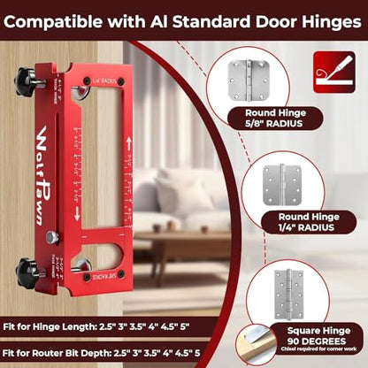 Door Hinge Jig,Aluminum Alloy Door Hinge Jig Kit for Router