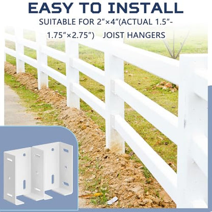 Hicarer 16 Pcs Aluminum Vinyl Fence Brackets with Screws