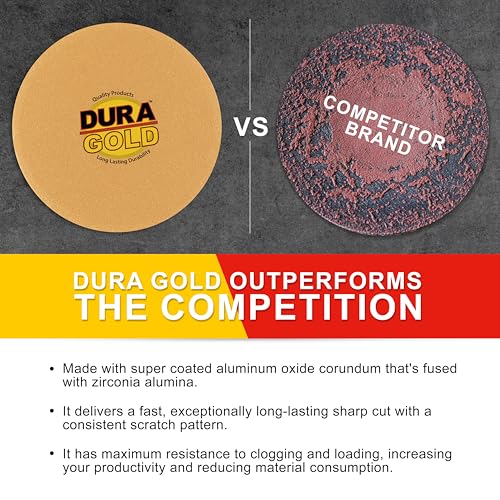 Dura-Gold Premium 3" Gold Hook & Loop Sanding Discs - 150 Grit (Box of 30) - size: 150-Grit