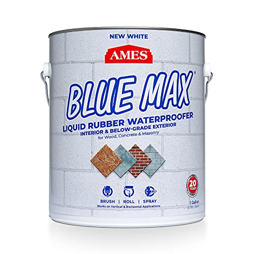 AMES Blue Max White Liquid Rubber Waterproofer,1 Gal - color: White, size: 1 Gallon
