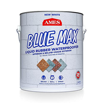 AMES Blue Max White Liquid Rubber Waterproofer,1 Gal - color: White, size: 1 Gallon