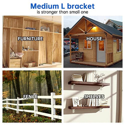 （15-Pack） 3"x3" Heavy Duty 12-Gauge Galvanized Steel L Brackets - size: 15 Pack