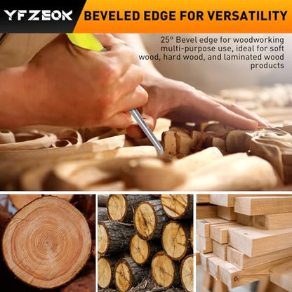 Wood Chisel Sets，4-Piece Woodworking Tools Set, CR-V Steel Beveled Edge Blades with Safety Caps. Durable PVC High Impact Handle, for Precision Carving & DIY Projects (1/4", 1/2", 3/4", 1")