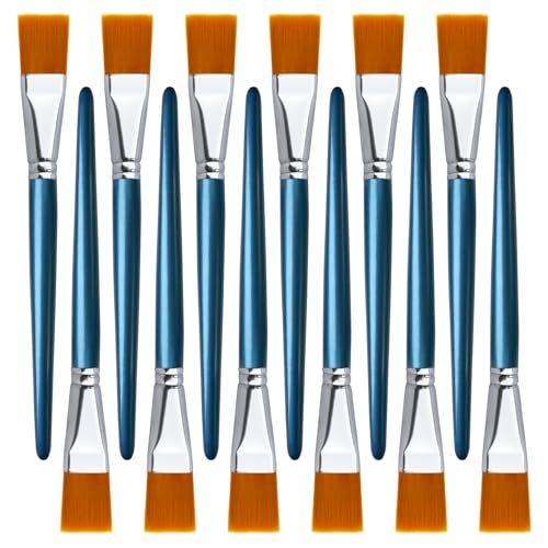 Great Andrew 12 PCS 1 inch Flat Paint Brushes for Acrylic Painting - size: 1-Inch