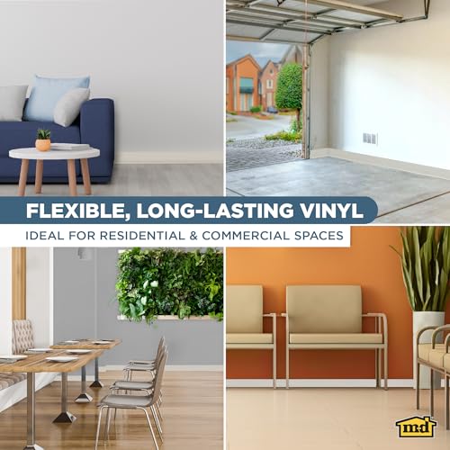 MD Building Vinyl Self-Stick Wall Base, Almond, 4in x 20ft Roll - size: 4"W x 8"L