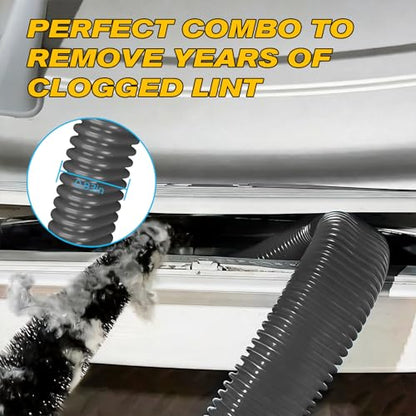 Sealegend 2 PCS Dryer Vent Cleaner Kit, Dryer Lint Vacuum Attachment&Brush - color: Black