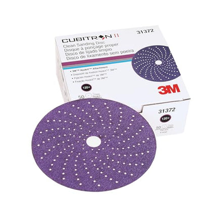 3M Cubitron II Hookit Clean Sanding Abrasive Disc 31368, 5 in, 150+ Grade, Pack of 50 Discs, Virtually Dust-Free, High Performance, Long Lasting, Multi-Hole Pattern, for Automotive Sanding - size: 5 in, style: 150+ Grade