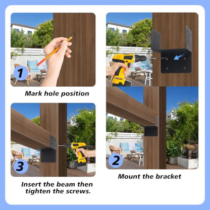 4 Pcs 6"x 6" Joist Anchor Connector Fit 6"x 6"Post - size: 6"x 6" - 4 Pieces, style: Joist Anchor Connector