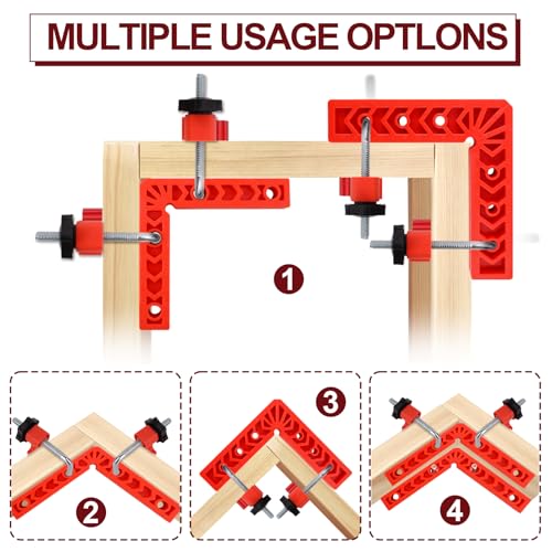 90 Degree Clamp Set for Woodworking, Frames, Cabinets & Boxes, 3/4/6 Inch