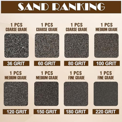 8pcs Sanding Blocks Assortment Kit, Sponge Sand Block Washable and Reusable, Wet & Dry Sandpaper Block for Wood Metal Drywall and Furniture Paint - 36/60/80/100/120/150/180/220 Grit - size: 36/60/80/100/120/150/180/220 Grits