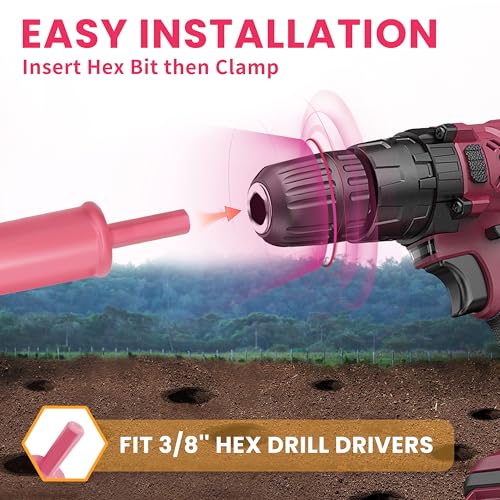 TCBWFY Garden Auger Drill Bit Set - 3.5 x 16 Inch & 1.6 x 16.5 Inch Auger Drill Bits for Planting - Heavy-Duty Garden Tools for Bulbs, Flowers, and Vegetables - size: 1.6"x16.5"+3.5"x16"-Black