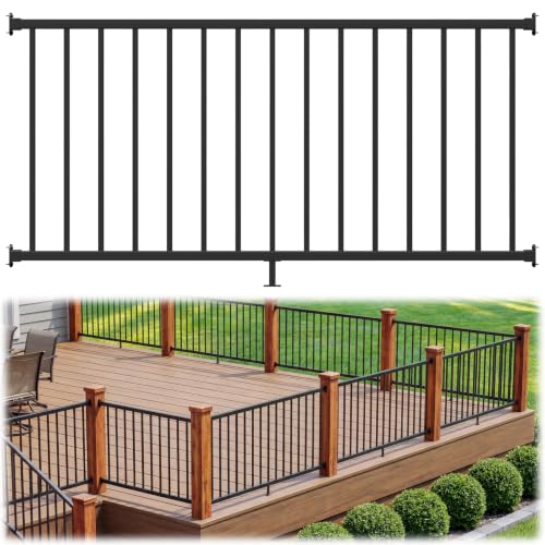 36 in H x 6 ft W Modular Real Aluminum Deck Railing Kit, 1 Panels - color: 6ft Level - 1Pack