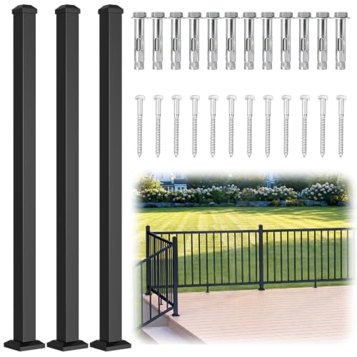 3 Pack 39in x 2in Modular Real Aluminum Deck Railing Post for Deck - color: The Post 39in - 3Pack