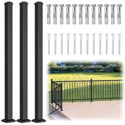 3 Pack 39in x 2in Modular Real Aluminum Deck Railing Post for Deck - color: The Post 39in - 3Pack