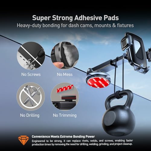 3M Double Sided Pads, Heavy Duty, 2 Square, 2 Rectangle & 2 Round, 6 Pack - size: 2.2"+1.5"×3"+2.8"(6 Pack), style: Variety Pack