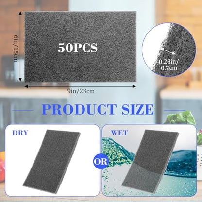 50 Pack Gray Fine Scuff Pads 6 X 9 in Abrasive Sanding Pad - color: Gray
