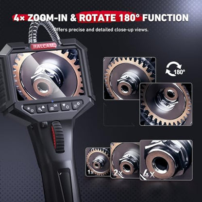 Ralcam Two-Way Articulating Borescope with Light, Slim Probe - style: 6.2mm Lens-3.3ft Semi-Rigid Cable