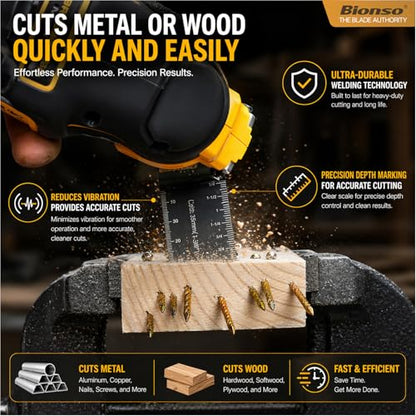 Bionso 55PCS Oscillating Saw Blades, Professional Universal Titanium Multitool Blades for Wood Plastics Metal, Quick Release Multi Tool Kits Fit Dewalt Ryobi Milwaukee Rockwell Fein Makita
