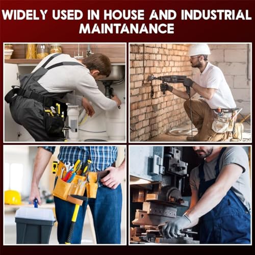 Heavy-Duty Leather Tool Belt with Suspenders – Extra Large Adjustable Waist 30" to 56" – Back Support Tool Pouch System for Construction, Framer, Carpenter, Handyman (Black) - size: 19 Pocket Black