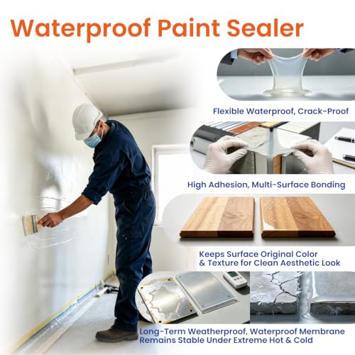 70 Oz Transparent Waterproof Sealant,Clear Water-Based Leak Repair Coating - size: 70 Fl Oz