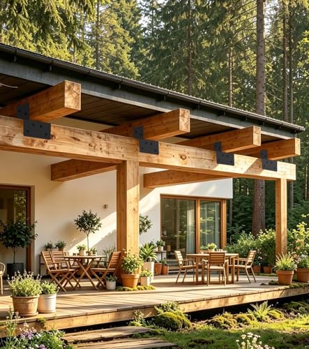 2 Pack 4x4/4x6 Heavy-Duty Post Bracket for Outdoor Pergolas Gazebos Decks - size: 2 Pack Large Brackets 4"x4"
