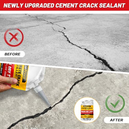 Asphalt Crack Sealant, Cement Crack Filler, High Elasticity Self Leveling Caulking Glue, Waterproof Concrete Repair for Driveways, Walkway, Patio, Joint, Indoor and Outdoor (4 Pack - 4.4LB) - style: 4 Pack - 4.4LB
