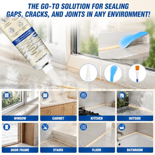 JAOJAO Almond Caulk, Waterproof, Shrink & Crack Proof Caulking - color: Almond, size: 100ML