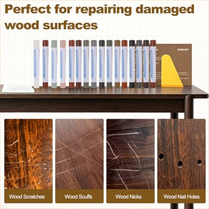 PATIKIL 4Pcs Wood Furniture Repair Markers with Scraper, Brown - color: Brown