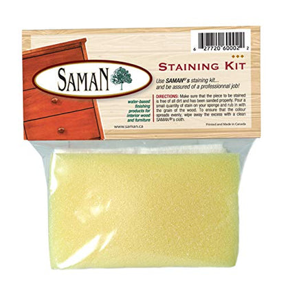 SamaN Staining Kit – Includes Sponge, 2 Cloths and Gloves to Effectively Stain Wood - style: Staining Kit