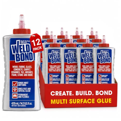 Weldbond Multi-Surface Glue Non Toxic for Mosaic Wood Craft 14.2oz -12 Pack - size: 12-Pack