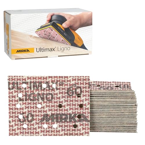 Mirka Ultimax Ligno 3x4 in 60 Grit Wood Sanding Sheets Hook & Loop 50 Pack - size: Grit 60