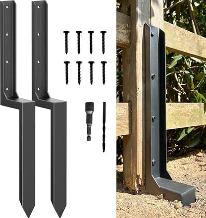 33.62" Fence Post Repair Kit, Fix Broken 4x4/6x6 Wood Post 2Pack - size: AS1-U 2Pack 33.62x4.7x2"
