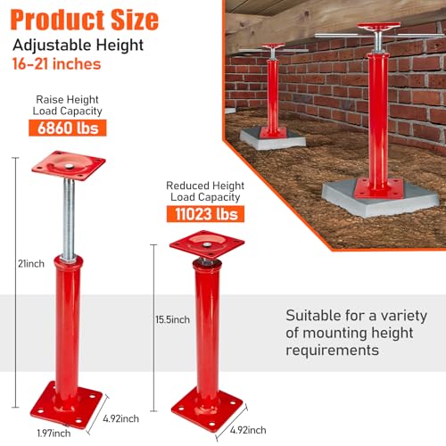 2 Pack House Floor Jacks, 16"-21" Height Range, 11023 LBS Max Load - size: 16" - 21" (2 Pack)