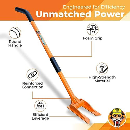 48" Versatile Demo Bar – Heavy-Duty Demolition Pry Bar for Walls, Ceilings, Floors, Framing, Trim & Remodeling - size: 48" Round