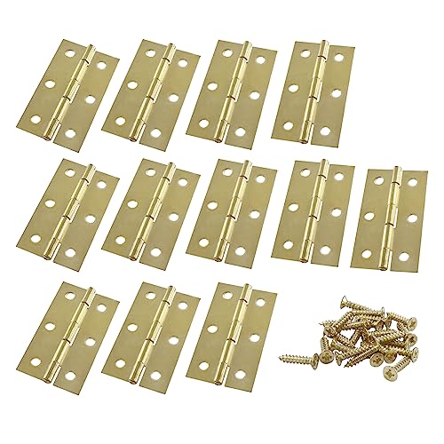 Murtenze 12 Pack 2.5 Inch Door Hinge, Gold - color: Gold, size: 2.5 Inch