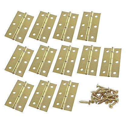 Murtenze 12 Pack 2.5 Inch Door Hinge, Gold - color: Gold, size: 2.5 Inch