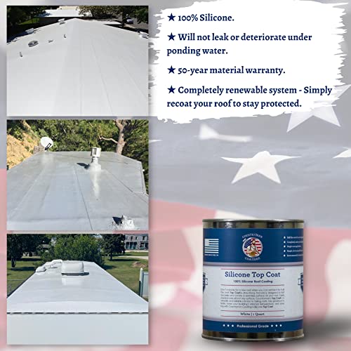 Countryman Coatings - 100% Silicone Roof Coating Restore Your Roof in a Day Seal Leaks, Cracks, Seams, Penetrations Adheres to All Surfaces (1 Quart, White) (Pack of 2) - color: White, size: 1 Quart (Pack of 2)