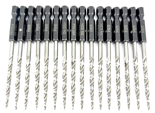 FTG USA 16 Pc #6(9/64") Replacement Tapered Countersink Drill Bit Hex Shank - size: #6, style: 16 Piece Same Size
