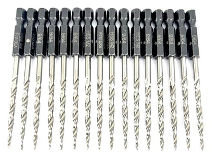 FTG USA 16 Pc #6(9/64") Replacement Tapered Countersink Drill Bit Hex Shank - size: #6, style: 16 Piece Same Size